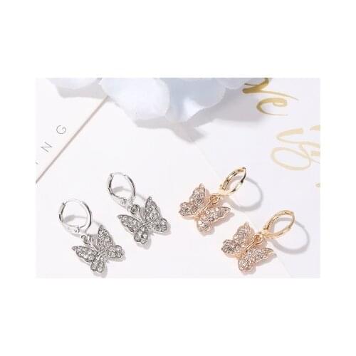 New fashion Elegant temperament full butterfly earrings For Women girl Accessories jewelry wholesale