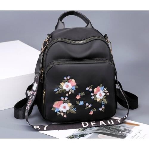2020 New Fashion Oxford Flower Printed Shoulder Bag Outdoor Girls Student Backpacks For Women