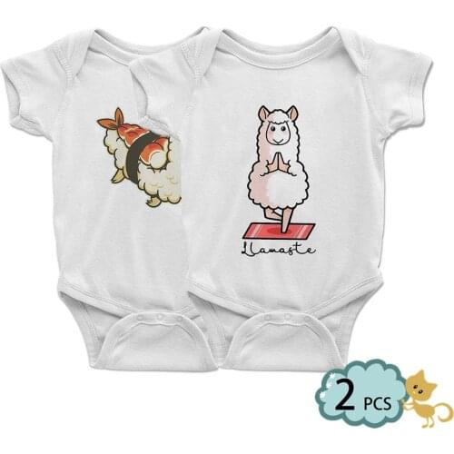 Sushi Yoga Alpaca Baby Romper Harajuku Fashion Infants Toddler Clothes Kawaii Newborn Bodysuit Jumpsuit