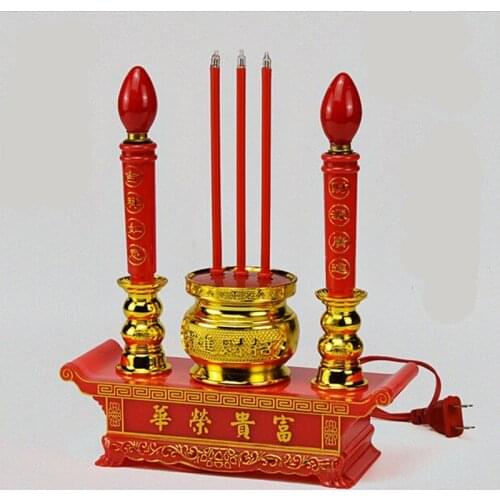 Buddhist Electric Candle Light Avalokitesvara Buddha Lamp Chinese Jubilant New Year Wedding Candle Lamp Temple Decoration