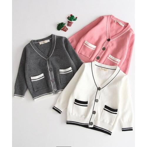 Baby Girls Clothes Cotton Spring Baby knitted Infant Newborn Baby Girls Cardigan Boys Sweater Pocket Toddler Jacket For Girls