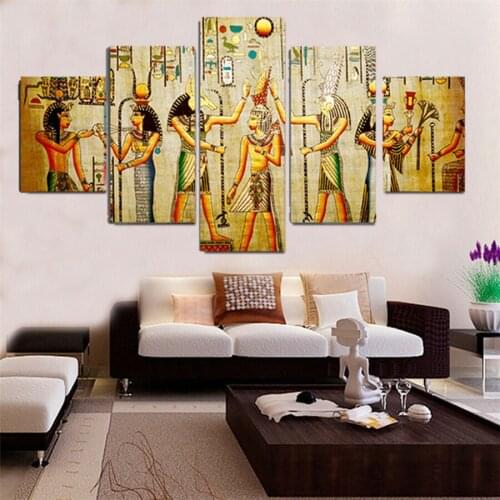 Cross Stitch DIY Painting Ancient Egyptian 5D 5 Pcs Diamond Home Decor Portrait Picture Embroidery Pattern Full Round Drill Wall