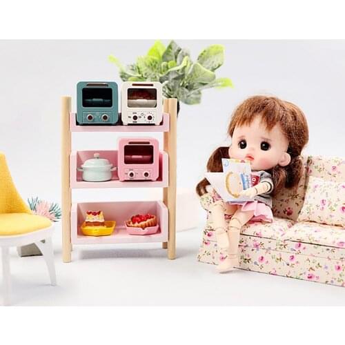1/8 1/6 Realistic Miniature Kitchen Microwave Oven Model DIY Dollhouse Accessory Children Toys Birthday Christmas New Year Gift