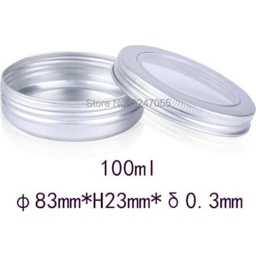 100ml/g D83*H23mm 30pcs 50pcs Metal Cosmetic Cream Tin Case n Clear Cap, Aluminum Round Ointment Storage Pot, Cosmetic Container