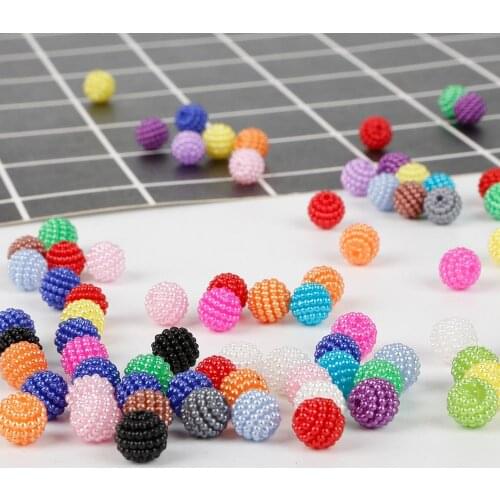 100pcs 10mm Acrylic Beads Bayberry Beads Round Loose Beads Fit Europe Beads For Jewelry Making DIY Accessories