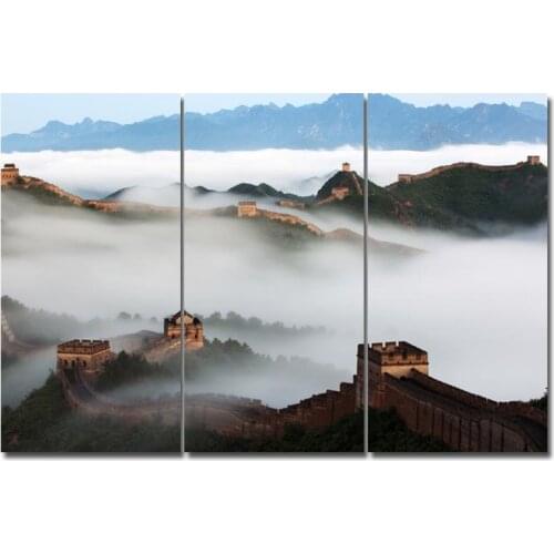 3 Piece Wall Art pictures Canvas wall art poster prints Oil Painting The vastness of the Great Wall for bedroom livingroom frame