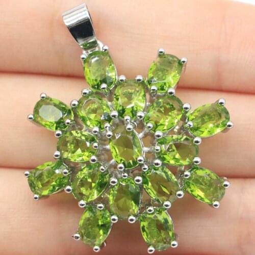 34x27mm New Statement Jewelry Silver Pendant Created Pink Morganite Tanzanite For Ladies Silver Pendant