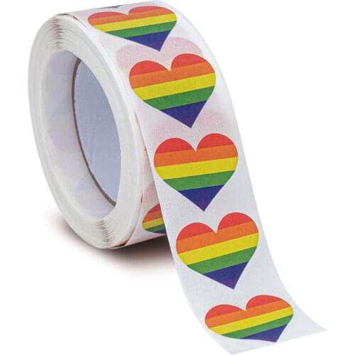 500PCS Stickers 25mm Rainbow Paper Sticker Label Packaging Seals Crafts Favor Tag Toppers Labels