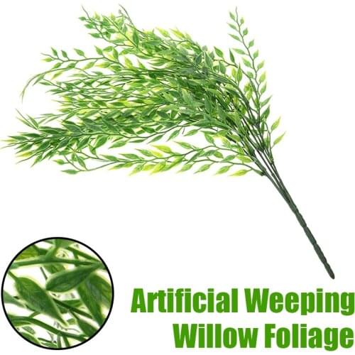 52cm Artificial Weeping Willow Foliage For Home Garden Party Decorations Green Vine Flower Fake Plant Lvy Leaves