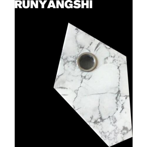 White Turquoise Stone Smoking Pipe Diamond Shape Stones and Minerals High Quality Wholesale Factory Stone Runyangshi LB01