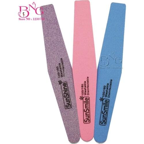 BNG 3pcs/lot Nail File Buffer Double Side 100/180 Grit Washable Manicure Tools For Nail Art Manicure Tool Sandpaper