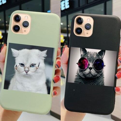 Cool Animal Cat Case For Iphone 11 12 13 XR XS X 5 6 7 8 9 6S Pro Max Plus Mini Soft Silicone TPU Shockproof Phone Back Cover