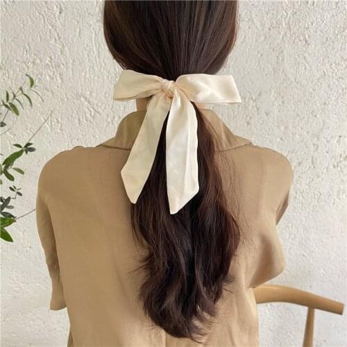 Girls Fairy Ribbon Wholesale Hair Rings Bowknot Temperament Long Elastic Hair Band