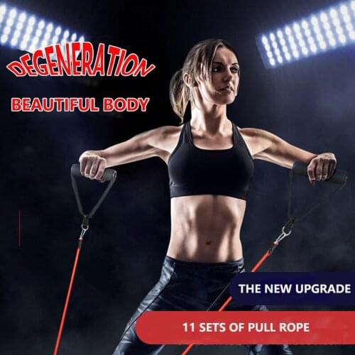 Workout 11pcs/Set Pull Rope Fitness Yoga Rubber Loop Tube Latex Tubes Exercises Resistance Bands Excerciser Body Training