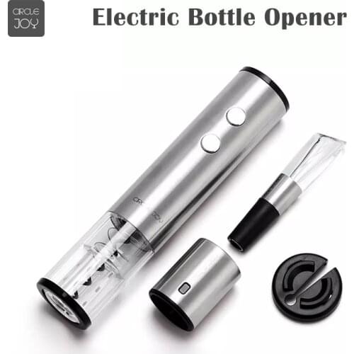 New Circle Joy Electric Bottle Opener Stainless Steel Mini Wine Stopper Wine Decanter Aerator Corkscrew Foil Cutter Cork