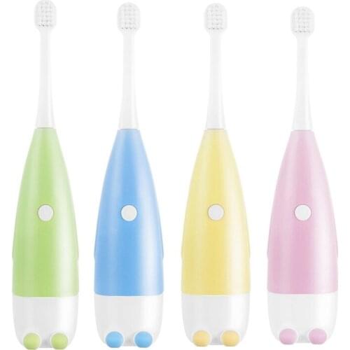Electric Toothbrush with 2 Brush Heads Battery Operated Oral Hygiene Teeth Brush Soft Fur for Children