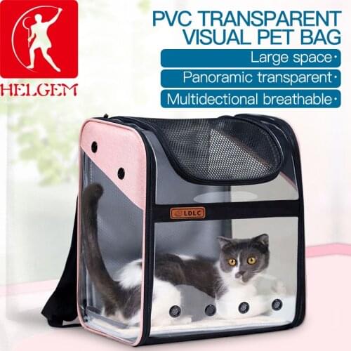 HELGEM Pet Carrier Bags Breathable Dog Cat Backpack Travel Space Capsule Cage Pet Transport Bag