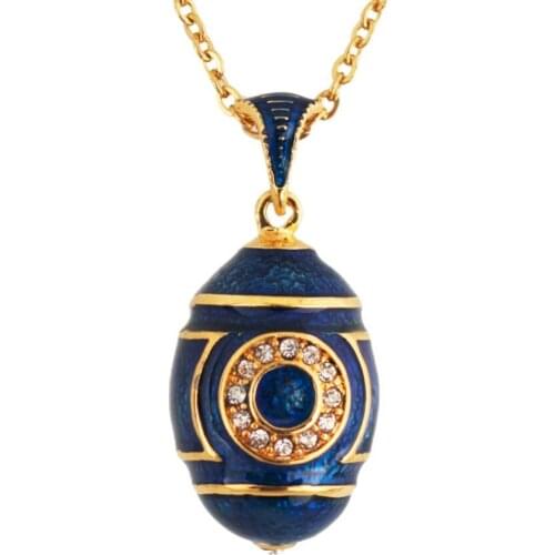 Hottest Enamel HandMade Jewelry Brass Vintage Egg Pendant Charm Crystal Rhinestone Necklace Gift To Women Free Shipping 2019