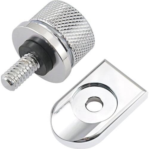 Chrome Knurled Craft Rear Fender Seat Bolt Screw Tab Cover Hardware For Harley Sportster Dyna Touring Softail CVO 96-Up Models