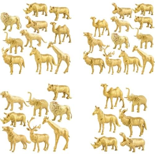 Wild Life Zoo Animal Figures Simulation Model Wolf Deer Lion Giraffe Playset Eduactional Playset Toy Classrooms Rewards Toddler