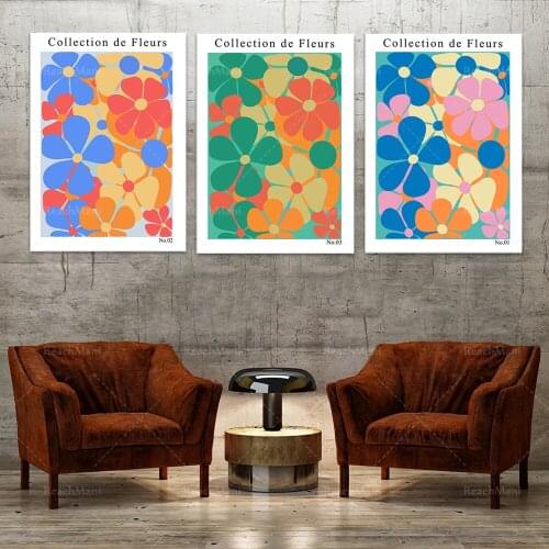 Canvas painting flower printing poster frameless painting bedroom living room porch wall art picture home decoration