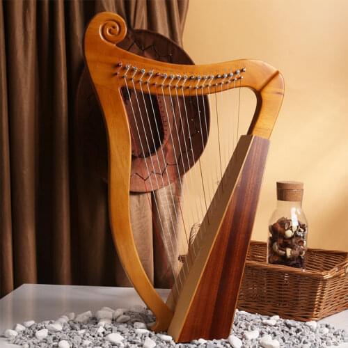 Music Instrument Harp Kit Small Lyre Harp 19 String Solid Wood Veneer Mahogany Aklot Lyre Instrumentos Musical Instrument HX50SQ
