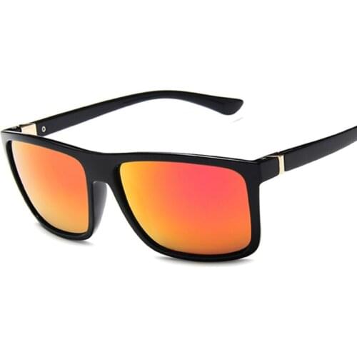 Square Sunglasses Men Women Mirror Driving Red Retro Sun Glasses Male Female UV400 High Quality Brand Lunette De Soleil Homme