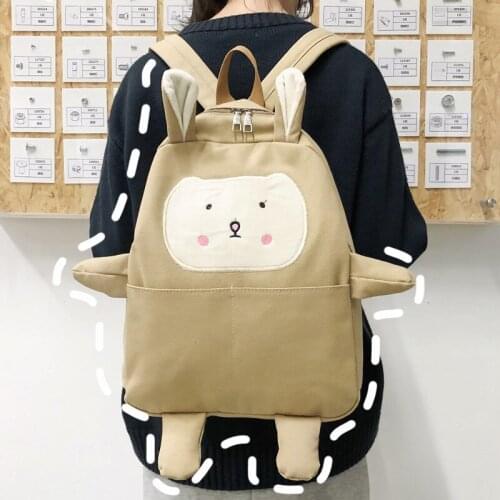 Fashion School Backpack Women 2020 College Girls Cute Cartoon High capacity Shoulder Bags Students Schoolbag Backpacks ears