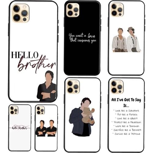 Damon and Stefan Vampire Diaries TPU Phone Case For iPhone 12 11 Pro Max Mini XS X XR 6S 7 8 Plus SE 2020 Soft Cover Case
