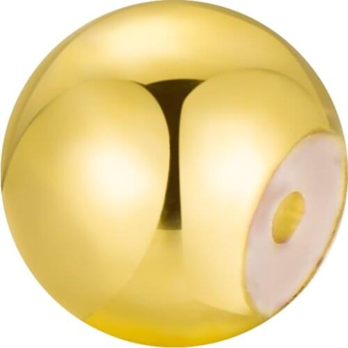 Real Pure 18k Gold Ball DIY Jewelry Component Acessories High Polished Au750 Gold Position Spacer Beads with Silicone inside Hot
