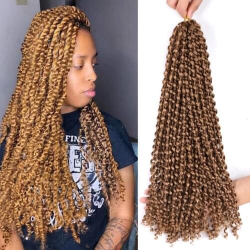 DAIRESS Passion Twist Hair 18" Water Wave Crochet Braids For Passion Twist Crochet Hair Synthetic Braiding Hair Extensions