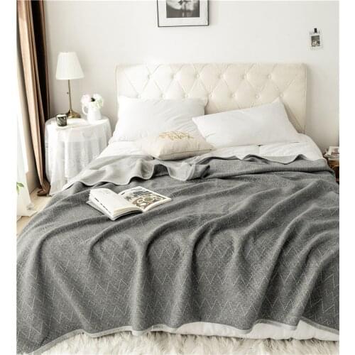 Knitted Cotton Blanket Summer Quilt Comforter Star Wave Stripe Deer Throw Bed Sheet Cover Bedspread 200*230cm Kids For Adults