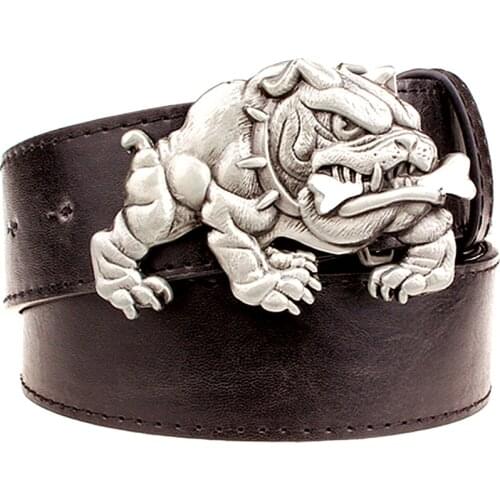 Fashion New Mens belt metal buckle belts angry Bulldog Street Dance accessories hip hop waistband novel belt for women