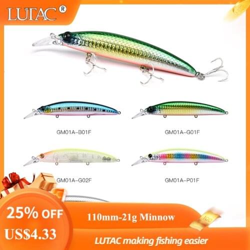 Lutac minnow fishing lures pesca hard stickbaits floating 110mm 21g wobblers artificial tackle
