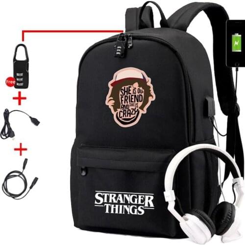 IMIDO Stranger Things Backpacks for Boys Girls Personality Printed Shoulders Backpack Students Back to School Casual Travel Bag