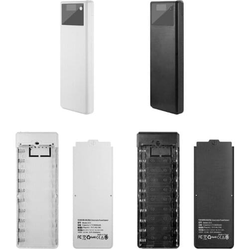 Detachable Power Bank Shell QC3.0 PD 10x18650 Battery Case DIY Storage Box Without Battery M5TB