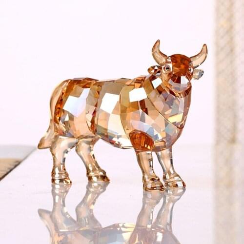 Modern Crystal Sculpture Ornament High End Craft Decor Figurine Miniature Office Desk Decoration Mascot Feng Shui Statue Gift