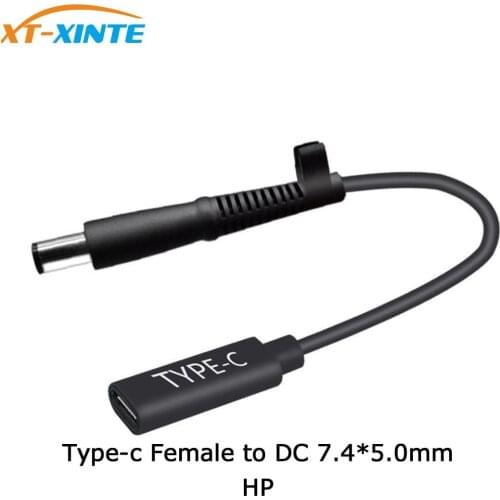 USB 3.1 Type C USB-C Female to DC 7.4x5.0mm with Pin Jack Power Charge Adapter Connector Cable 15cm for HP DELL Laptops Charger