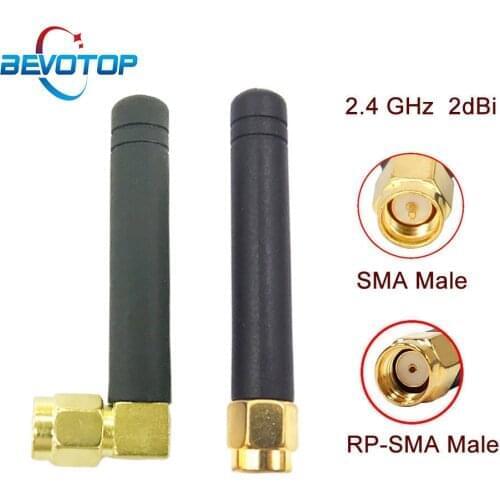 2pcs 2.4 GHz WiFi Antenna 2dBi Aerial SMA/RP-SMA Male Connector 2.4GHz Antenna Wifi Antenne For Wireless Router Wifi Booste