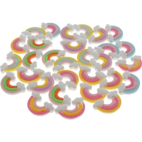 30x Kawaii Resin Rainbow Flatback Cabochons Craft DIY Scrapbooking Embellishment