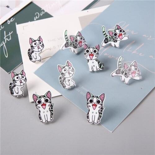 9pcs Cartoon Cat Push Pins Decorative Personality Wood Pushpin Thumbtack Office Stationery Tacks Pin Cork Board Nail