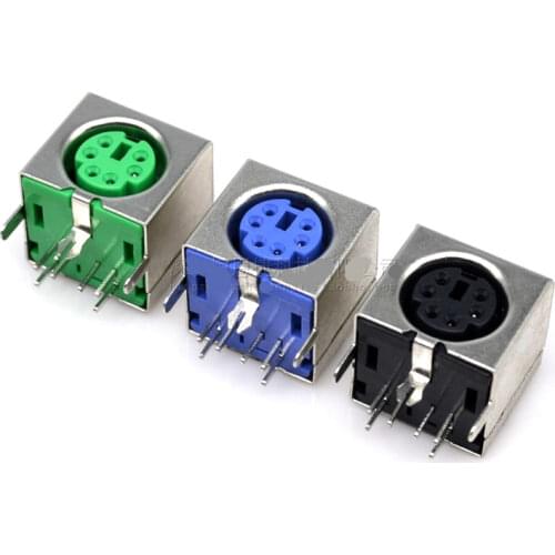 Free shpping 5PCS Keyboard PS2 6P purple green mouse socket all-inclusive