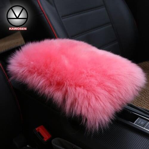KAWOSEN Australian Pure Wool Car Armrest Cover, Universal Auto Center Armrest Box Wool Cover For Car Soft Mats 25x15cm WCAC01