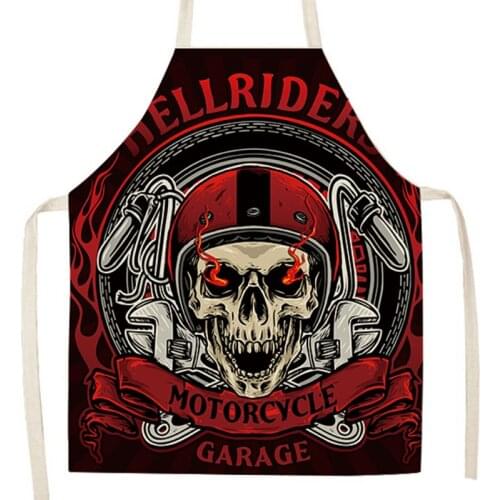 Black Vintage American Style Muscle Motorcycle Club Art Kitchen Cooking Apron Home Sleeveless waterproof Aprons for apron