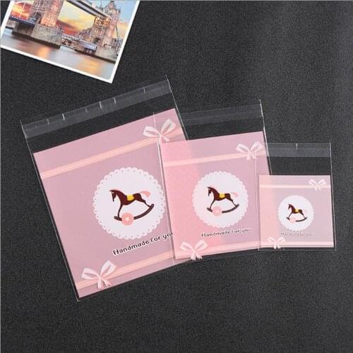3 sizes to choose 100pcs Wooden Horse Design Cookie Bags Wedding Candy Bags Party Supplies