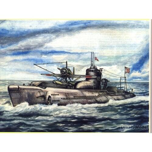 DIYMyModeI Japanese i-19 underwater submarine aircraft carrier DIY Handcraft Paper Model Kit HandmadeToy Puzzles Gift Movie prop