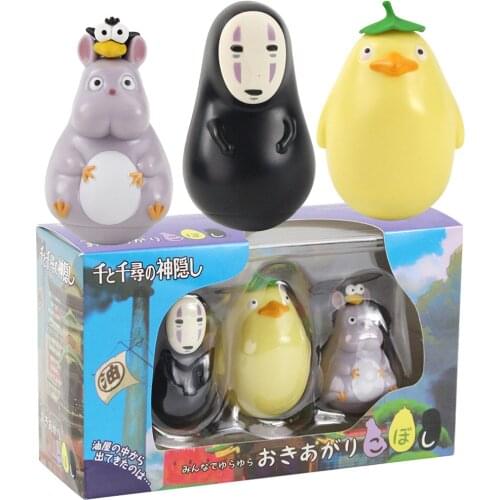 7-8cm 3pcs/set Miyazaki Hayao My Neighbor Totoro No face man pvc Action Figure Cartoon Model Toy For Kids Gift