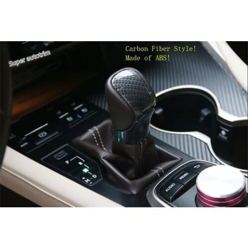 Lapetus Carbon Fiber Look Interior Fit For LEXUS NX NX200T NX300H 2015 - 2019 Gear Shift Stalls Knob Handle Cover Trim