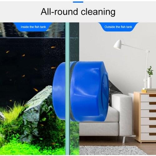 Glass Magnetic Clean Brush Scratch-Free Scrubber Strong Magnetizing Cleaning Tool for Fish Tank E7