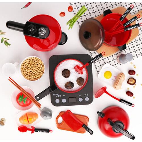 Kids Miniature Simulated Kitchen Toys Childrens Play House Kitchen Toy Set Cutting Fruit and Vegetable Toy Kitchen Cook Pots